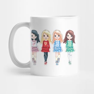 Cute baby girls in colorful dresses Mug